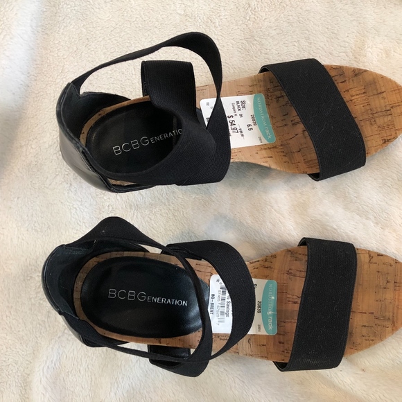 Black Wedges WORN ONCE - Picture 2 of 4